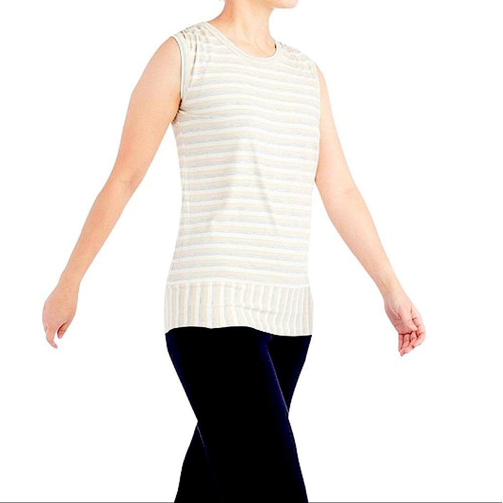 St. John Stripe Soft Stretch Tunic Top